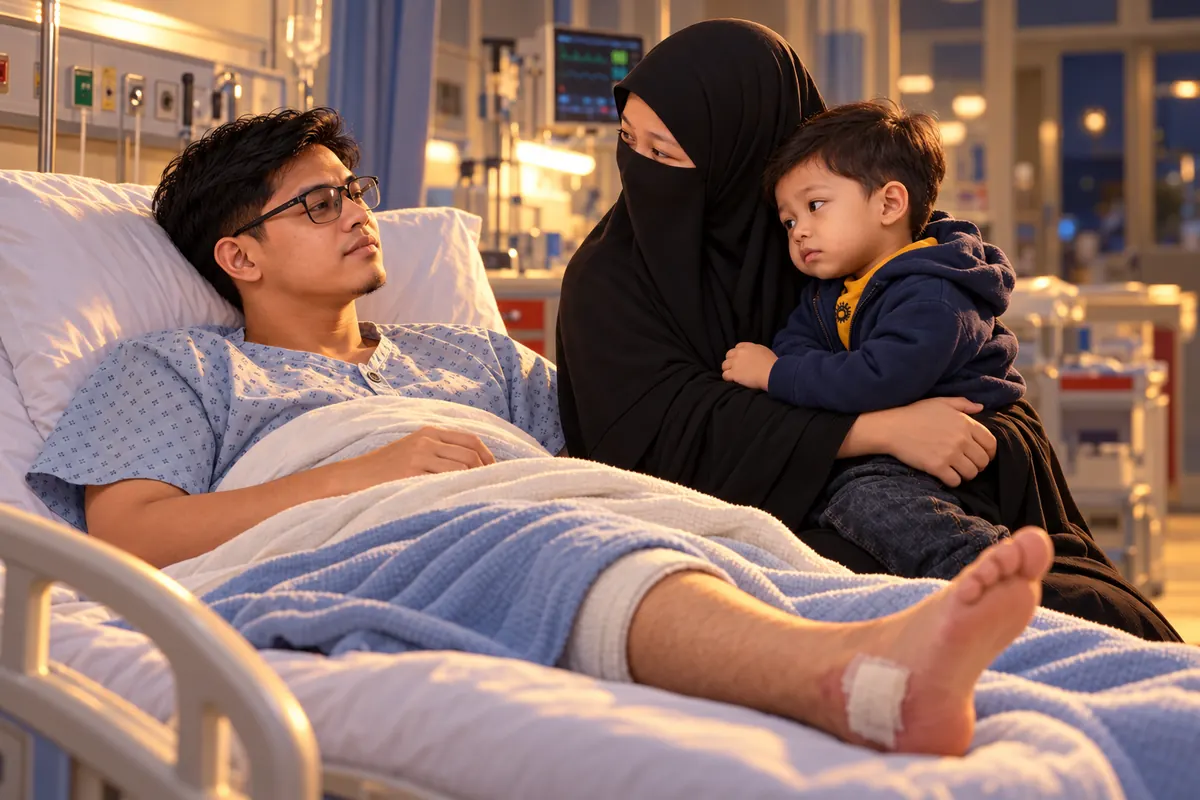 Istri dan anak kami tiba di ruang gawat darurat.